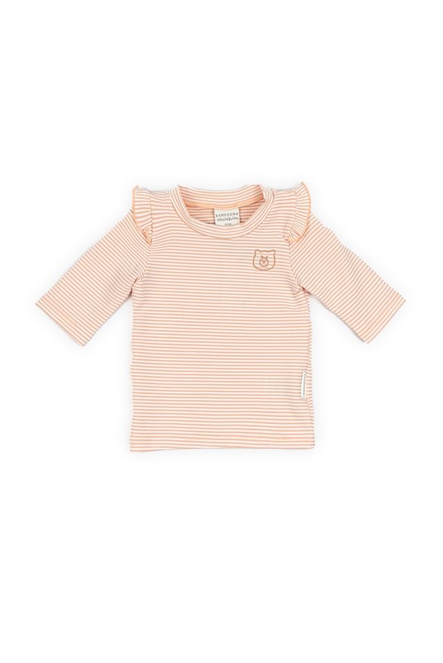 T- Shirt mare, con maniche 3/4, protezione UV50+, Bamboom, PINK STRIPES BEAR
