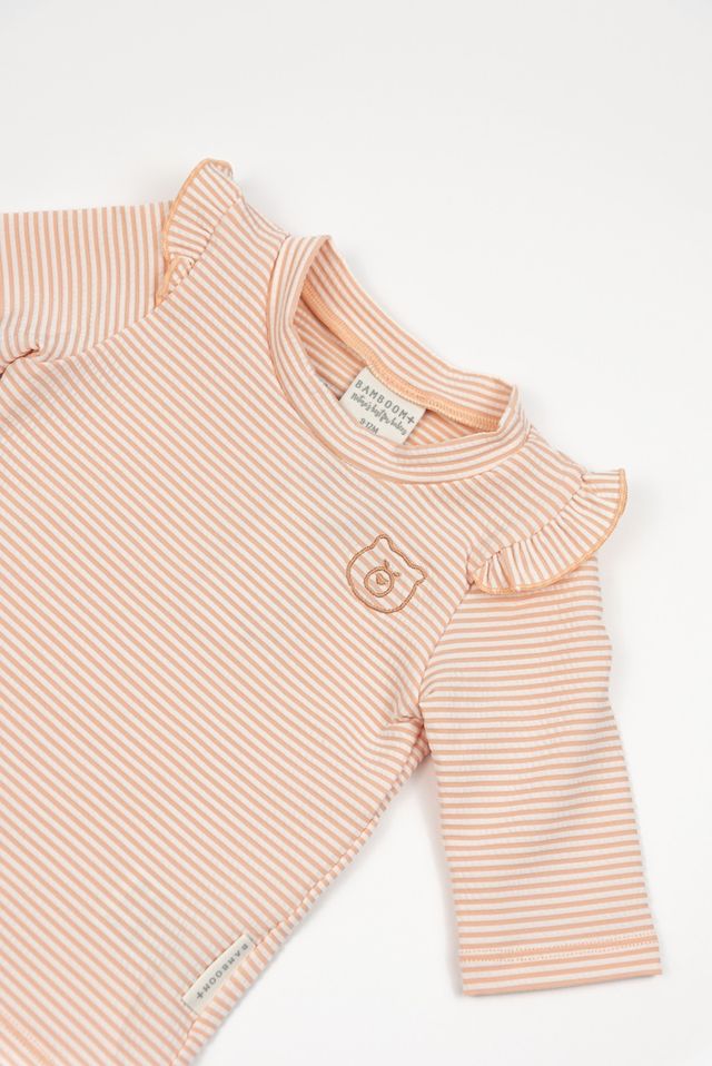 T- Shirt mare, con maniche 3/4, protezione UV50+, Bamboom, PINK STRIPES BEAR