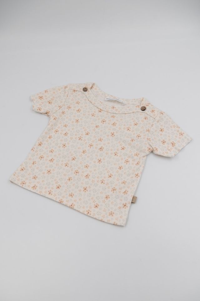 T-Shirt a maniche corte con stampa Brasilian Flower, in fibra di bambù e cotone, Bamboom