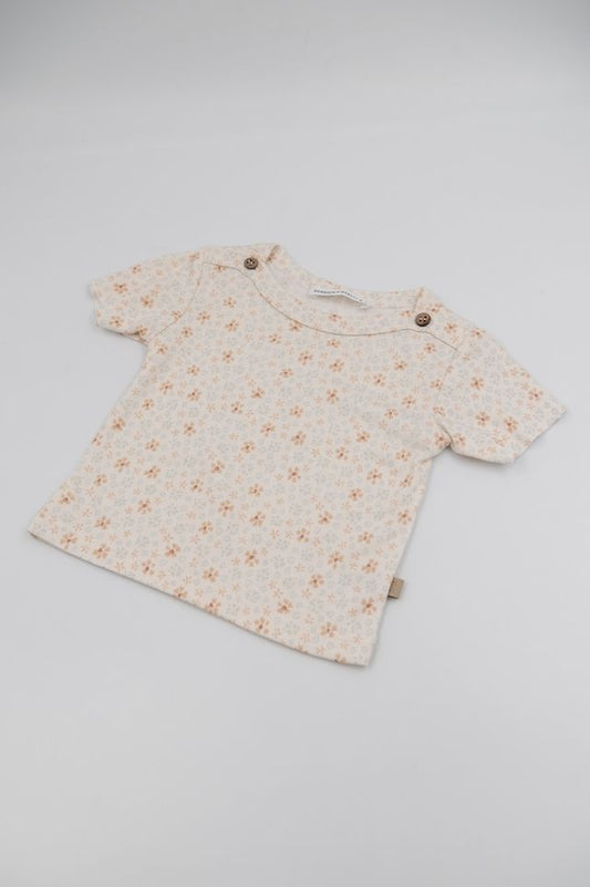 T-Shirt a maniche corte con stampa Brasilian Flower, in fibra di bambù e cotone, Bamboom