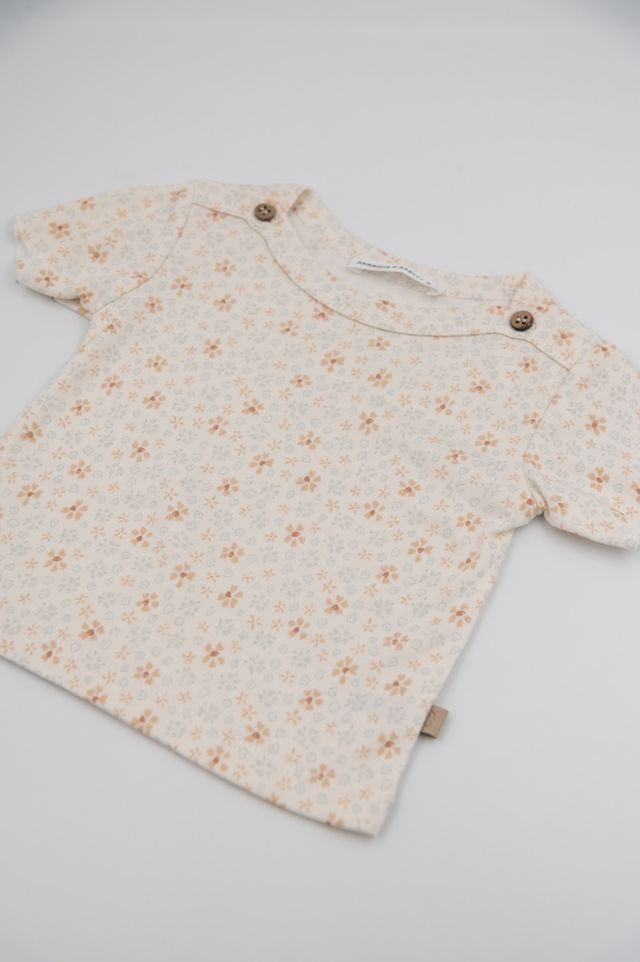 T-Shirt a maniche corte con stampa Brasilian Flower, in fibra di bambù e cotone, Bamboom