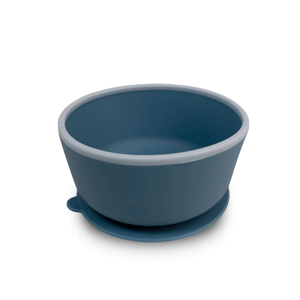 Taiki Bowl Ciotola-ciotola in silicone con ventosa, Mizu Baby. Ciotola blu con bordo azzurro