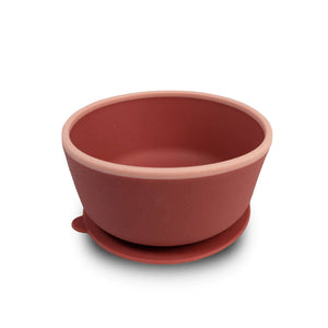 Taiki Bowl Ciotola-ciotola in silicone con ventosa, Mizu Baby. Ciotola lampone con bordo rosa