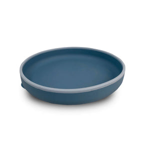 TAIKI BOWL- piatto in silicone con ventosa, Mizu Baby. Piatto rotondo blu con bordo azzurro.
