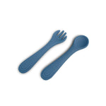 Taiki Silicon Spoon&Fork Set- set posate forchetta e cucchiaio per bambini in silicone, Mizu Baby
