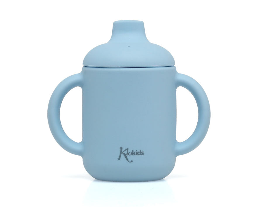 Tazza in silicone con beccuccio, rosa o azzurra, 120 ml Kiokids