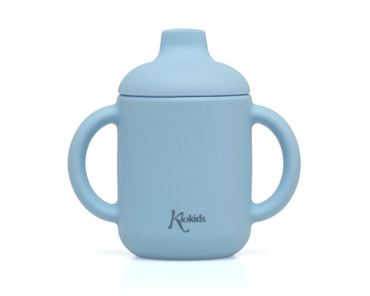 Tazza in silicone con beccuccio, rosa o azzurra, 120 ml Kiokids