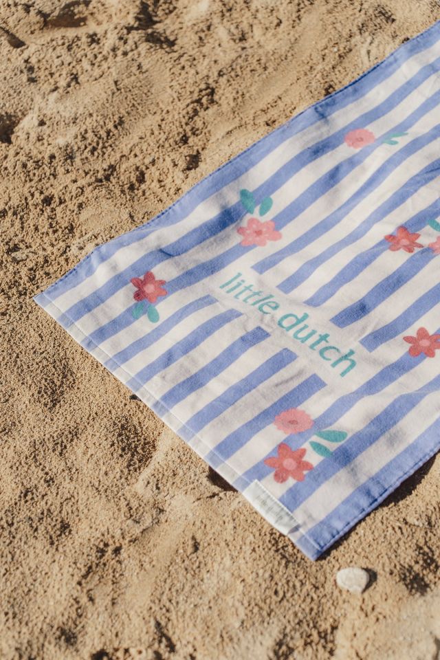 Telo mare in spugna, a righe lilla, 122 x 61 cm, Beach Towel Blue, Little Dutch
