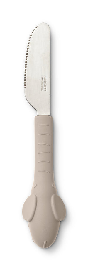 coltello con manico a forma di proboscide elefante grigio