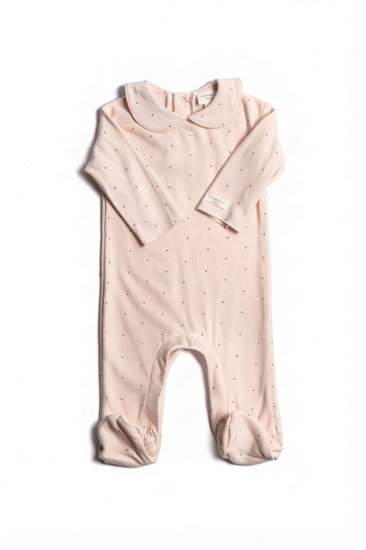 Tutina bimba con colletto HEARTS, maniche lunghe, in viscosa di bambù Bamboom
