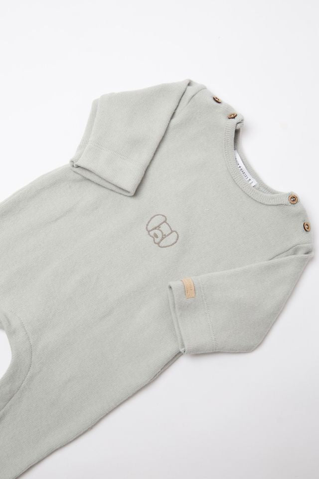 Tutina con ricamo, ACQUA, con collo tondo, maniche lunghe, Bamboom