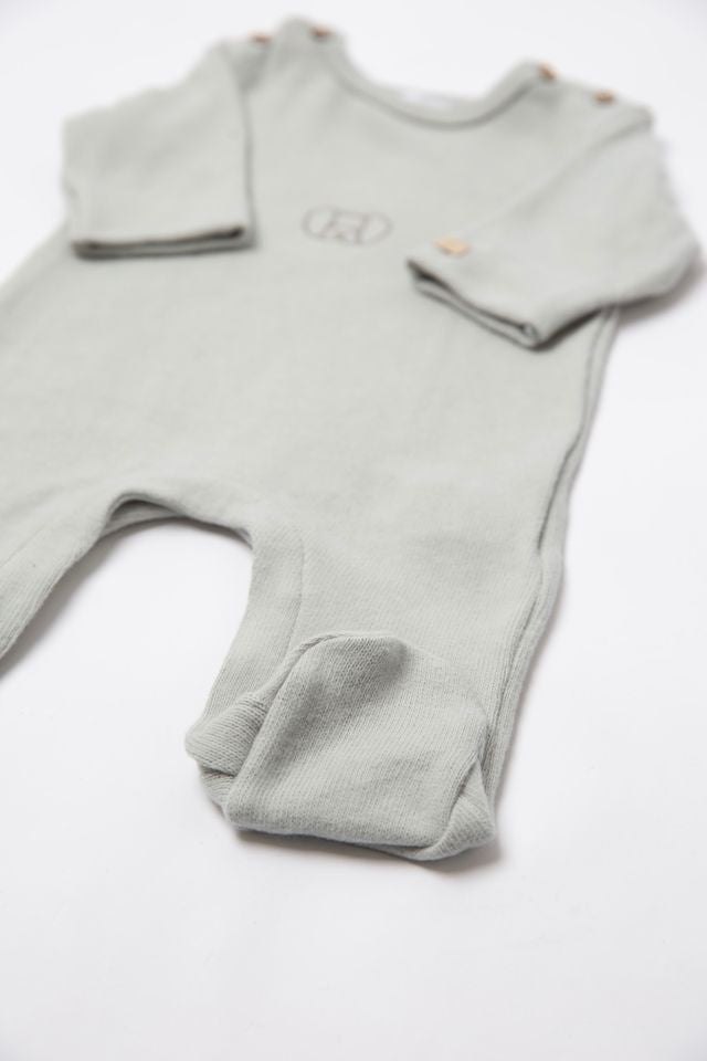 Tutina con ricamo, ACQUA, con collo tondo, maniche lunghe, Bamboom