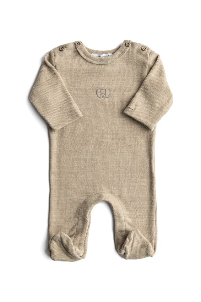 Tutina con ricamo, SAND, con collo tondo, maniche lunghe, Bamboom