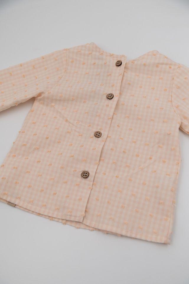 Twin Set SQUARE GIRL bimba, Peach, in fibra di bambù e cotone,  Bamboom