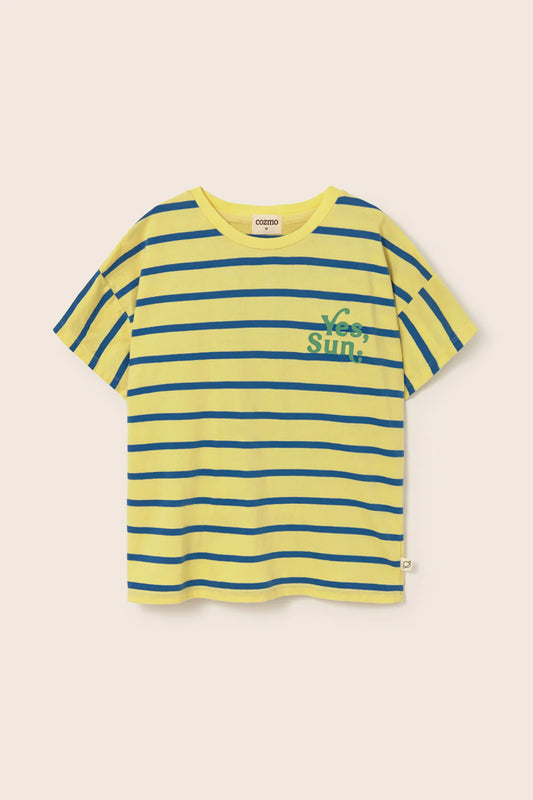 T-shirt VALLE, gialla, Yes, Sun, 100% cotone, Cozmo