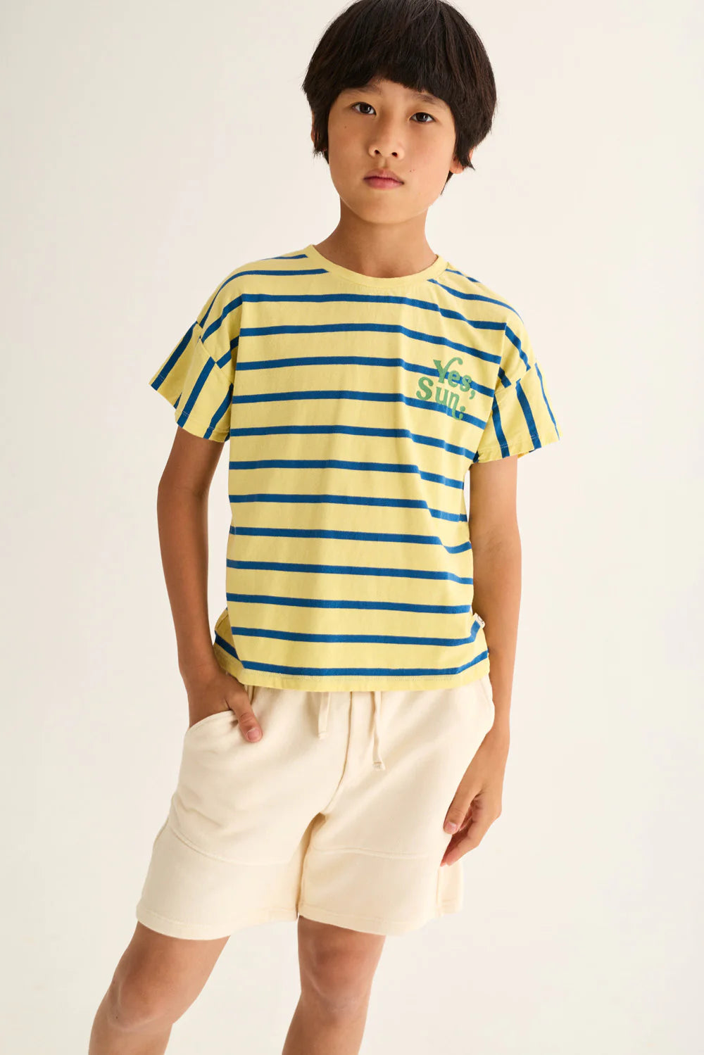 T-shirt VALLE, gialla, Yes, Sun, 100% cotone, Cozmo