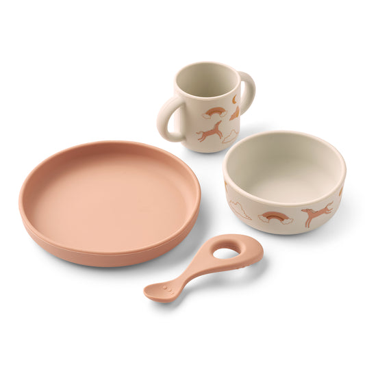 Set pappa in silicone, VIVI di  Liewood, fantasia UNICORNO