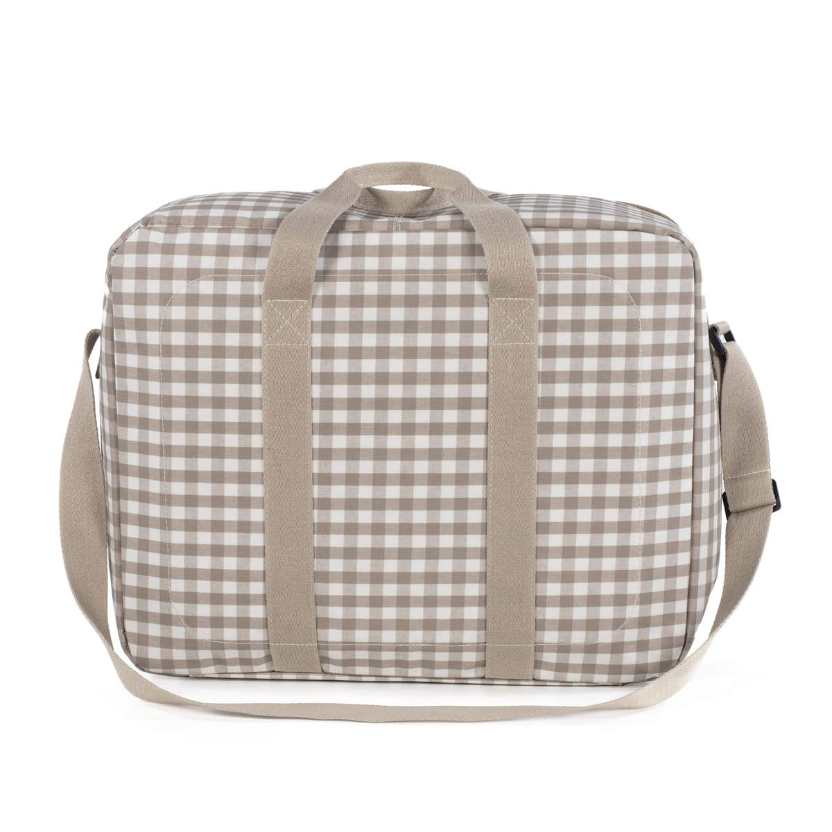 Valigia Caetana Sand di Walking Mum, a quadri beige