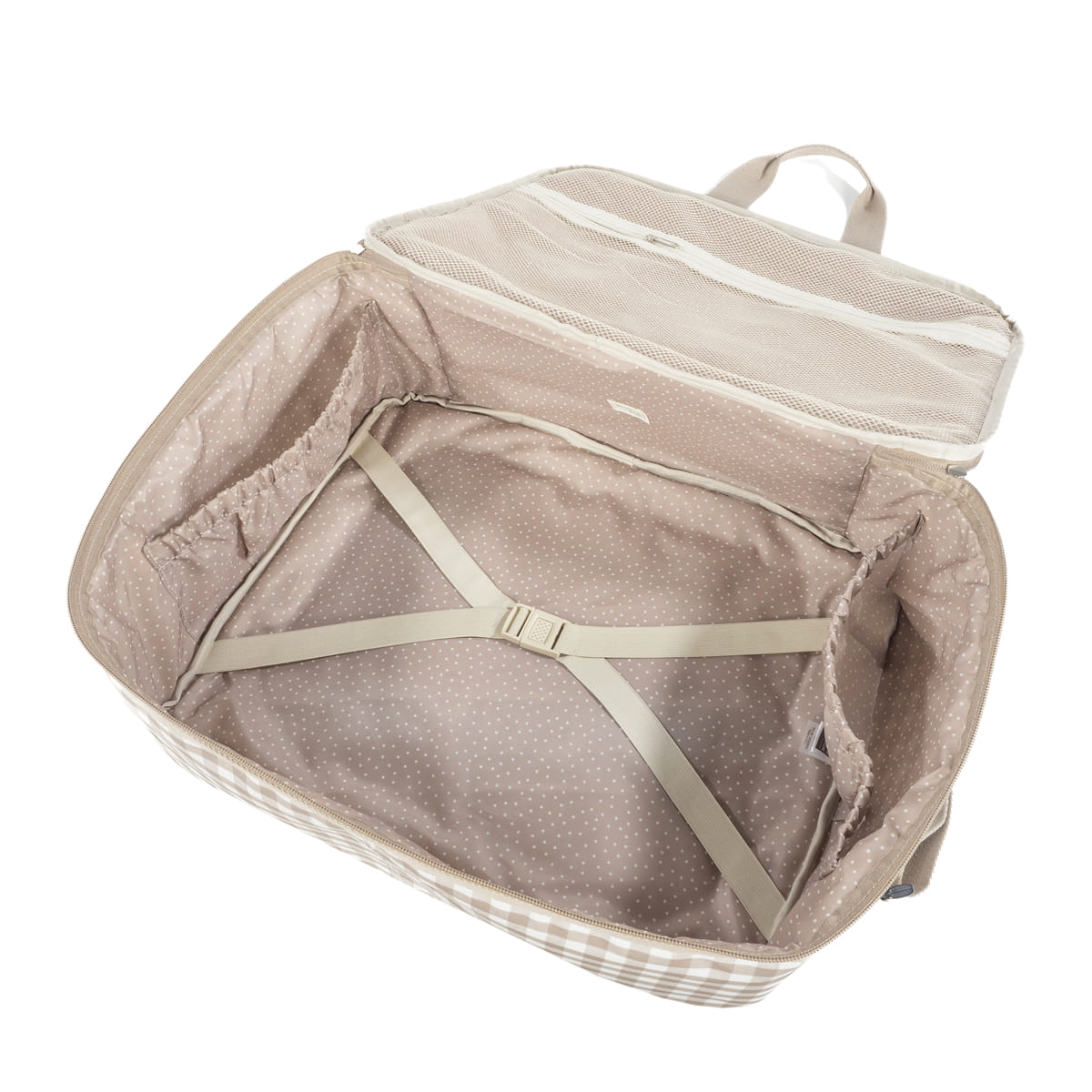 Valigia Caetana Sand di Walking Mum, a quadri beige