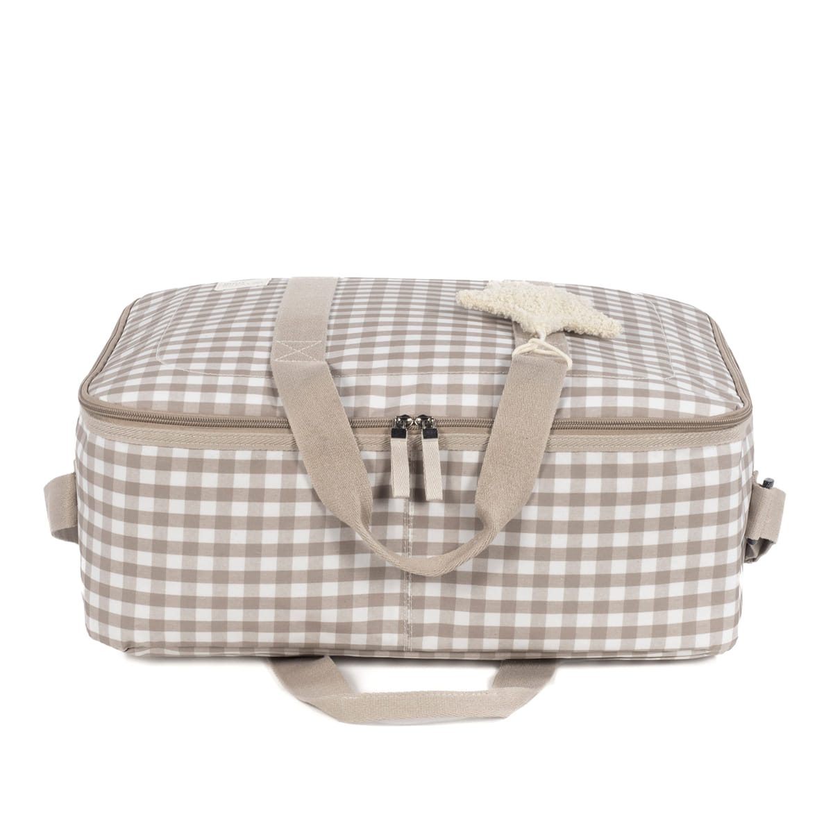 Valigia Caetana Sand di Walking Mum, a quadri beige