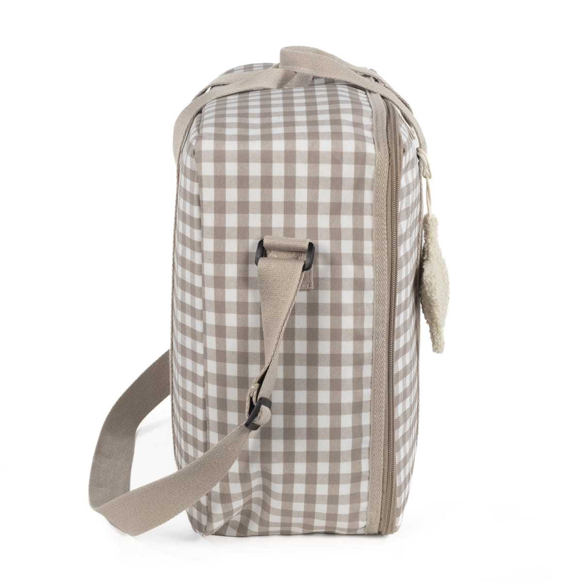 Valigia Caetana Sand di Walking Mum, a quadri beige