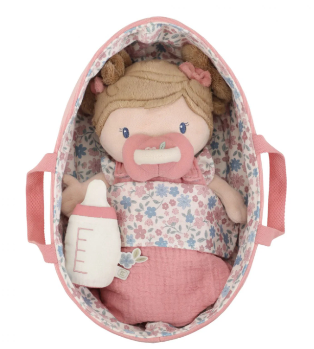 Baby Doll in a basket, Bambola di stoffa, Little Dutch