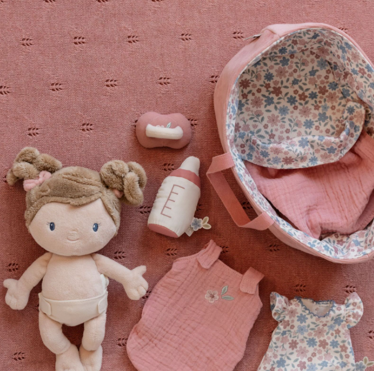 Baby Doll in a basket, Bambola di stoffa, Little Dutch