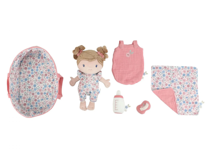 Baby Doll in a basket, Bambola di stoffa, Little Dutch