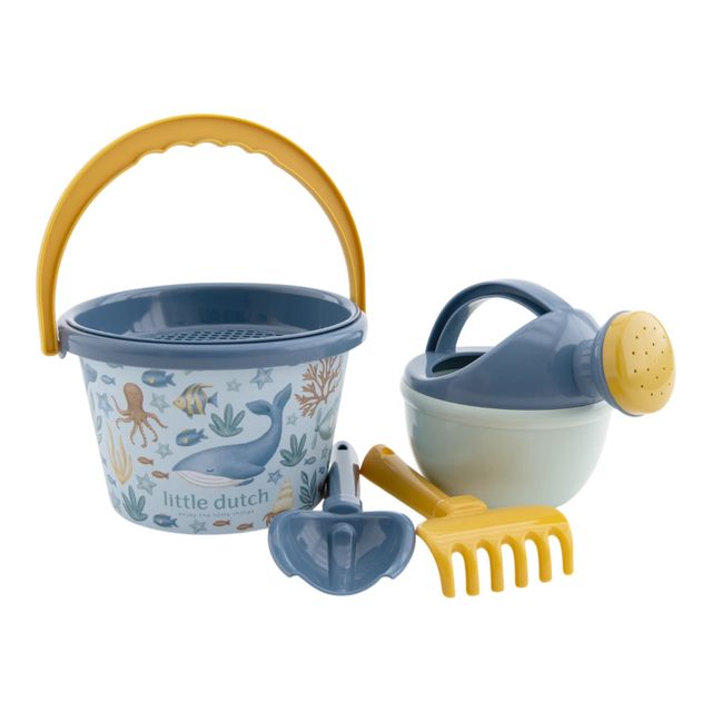 Set da spiaggia con innaffiatoio, Beach set, gioco per bambini, azzurro fantasia animali marini, Little Dutch