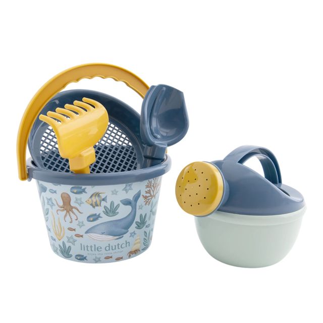 Set da spiaggia con innaffiatoio, Beach set, gioco per bambini, azzurro fantasia animali marini, Little Dutch