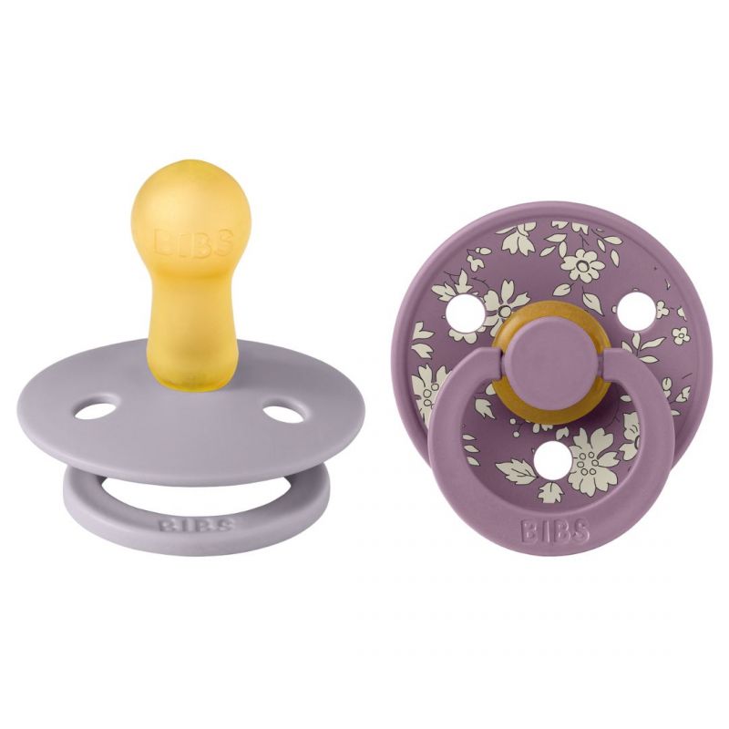Set di due ciucci Bibs ciliegia collezione LIBERTY, capel fossil-grey mix