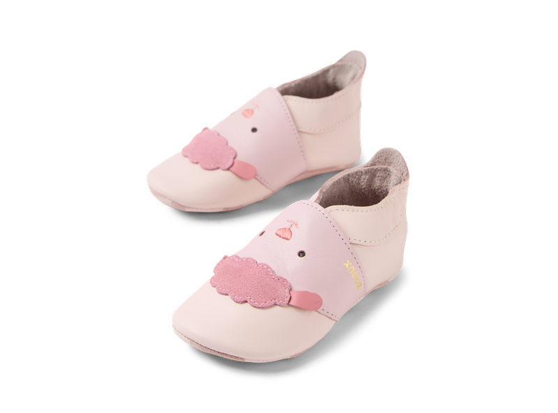 babbuccia rosa con disegno pecorella
