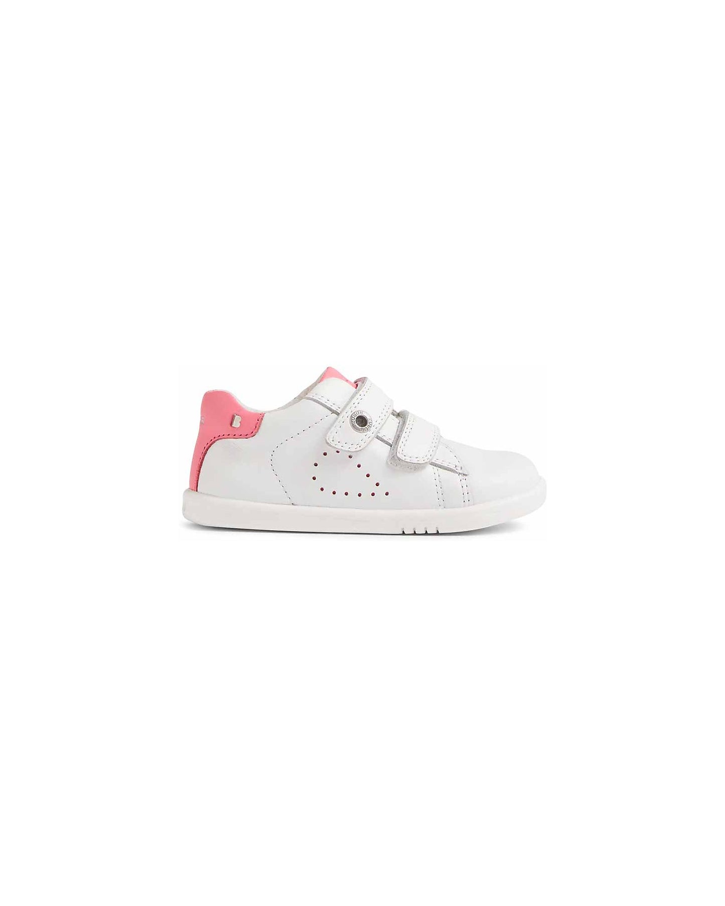 Bobux I WALK MAVERICK scarpe in pelle per camminatori esperti, colore WHITE-PINK LEMONADE
