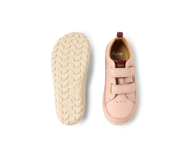 Bobux Step Up ALPHA DOWN scarpe in pelle BAREFOOT primi passi, colore cameo rose