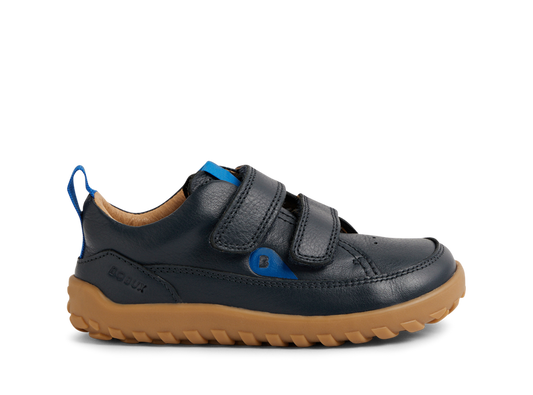 Bobux Step Up ALPHA DOWN scarpe in pelle BAREFOOT primi passi, colore navy gum sole