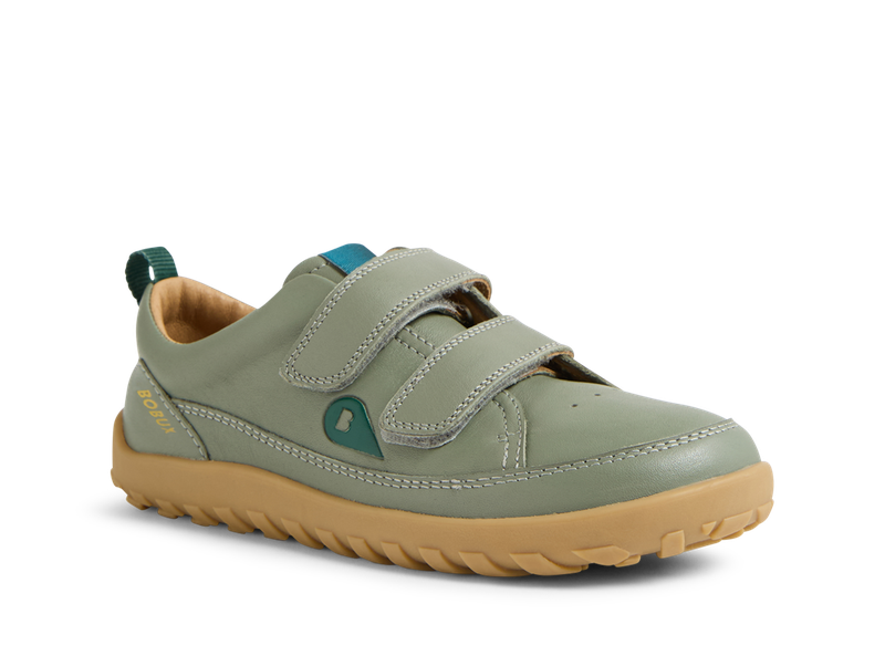 Bobux Step Up ALPHA DOWN scarpe in pelle BAREFOOT primi passi, colore vetiver