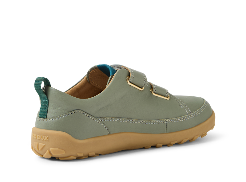 Bobux Step Up ALPHA DOWN scarpe in pelle BAREFOOT primi passi, colore vetiver