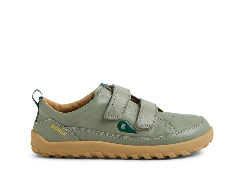 Bobux Step Up ALPHA DOWN scarpe in pelle BAREFOOT primi passi, colore vetiver