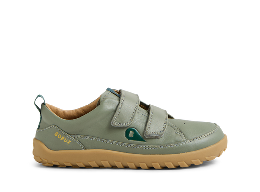 Bobux Step Up ALPHA DOWN scarpe in pelle BAREFOOT primi passi, colore vetiver