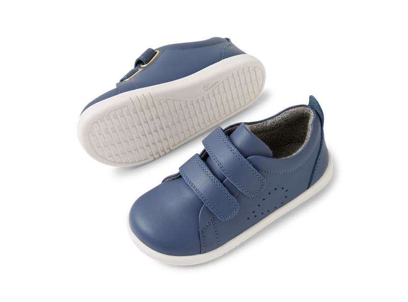 Bobux I Walk Grass Court scarpe in pelle, per bambini dai due anni circa, colore vintage indigo