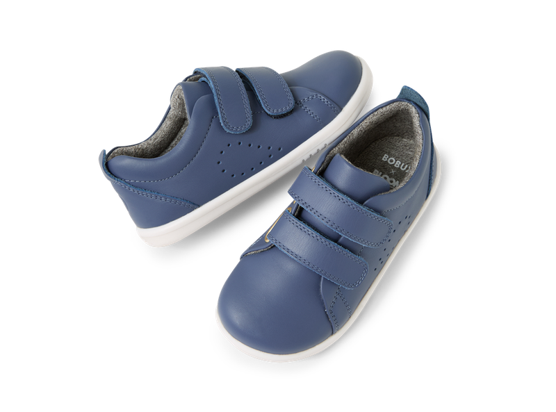 Bobux I Walk Grass Court scarpe in pelle, per bambini dai due anni circa, colore vintage indigo