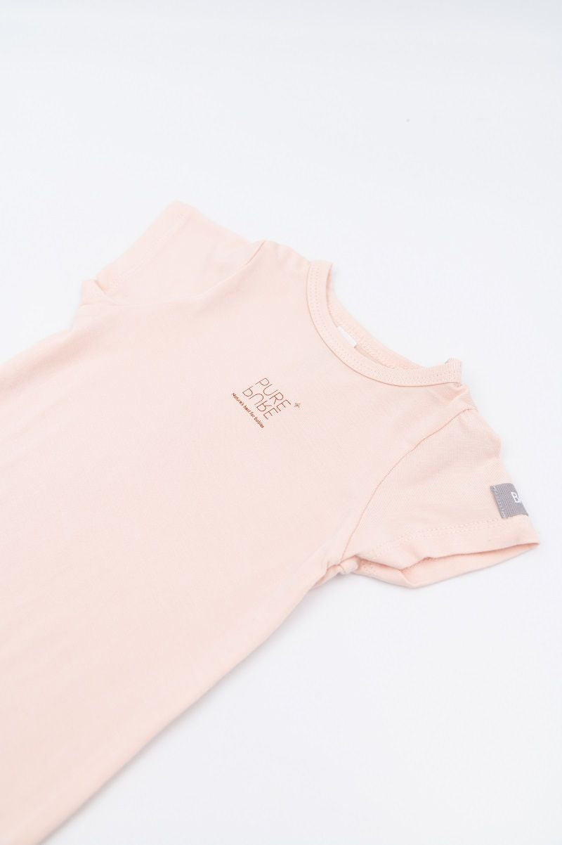 Body manica corta rosa in fibra di bambù Bamboom