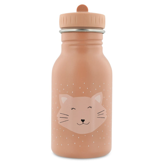borraccia toni del rosa con animaletto gatto e tappo in plastica con beccuccio
