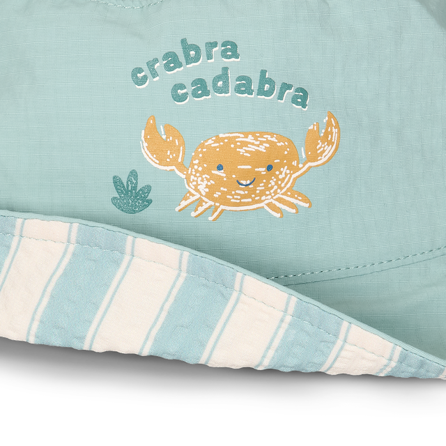 Cappellino a righe beige e verde salvia, Little Dutch