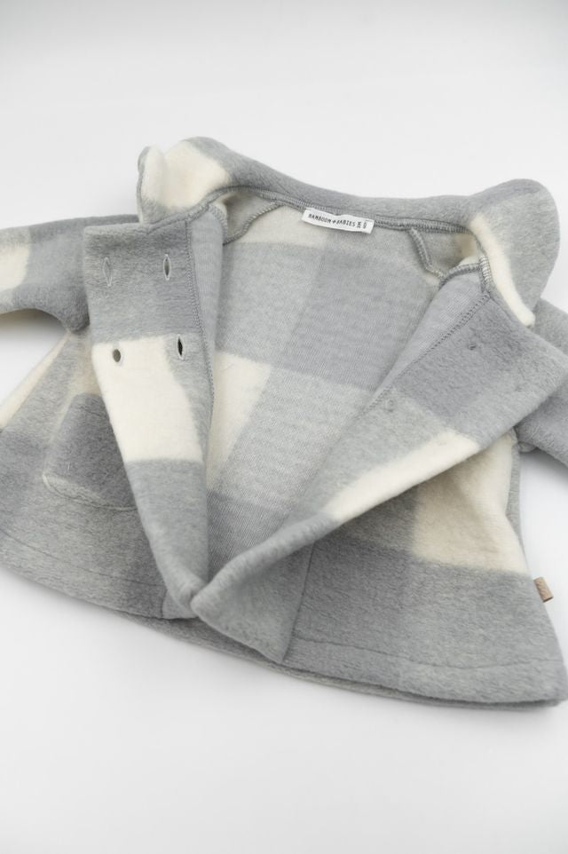 Cappotto per bimba in lana cotta, colore grigio, Bamboom