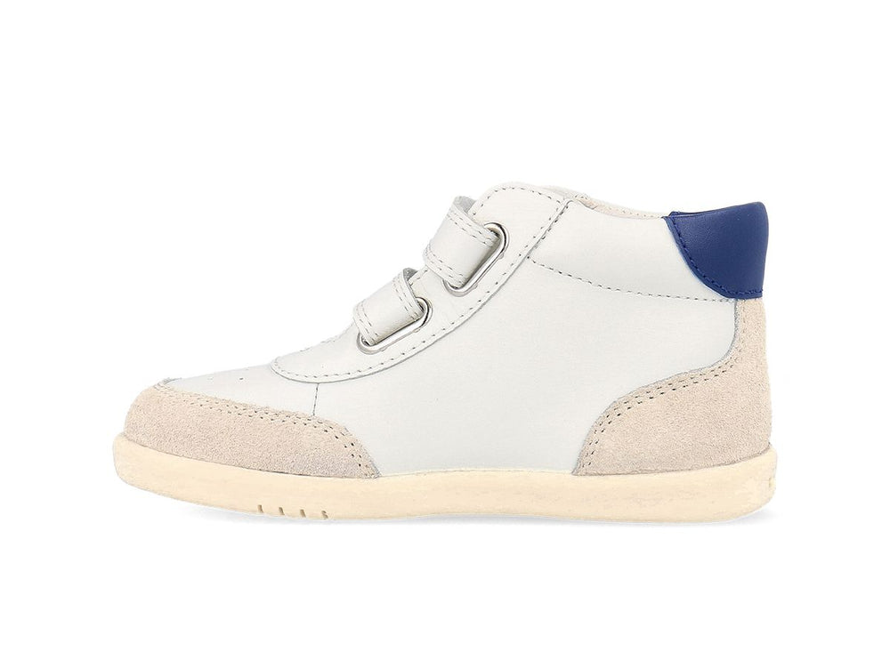 Bobux I Walk Champ HIGH STIVALETTO bianche con inserto BLU