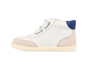 Bobux I Walk Champ HIGH STIVALETTO bianche con inserto BLU