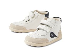 Bobux I Walk Champ HIGH STIVALETTO bianche con inserto BLU