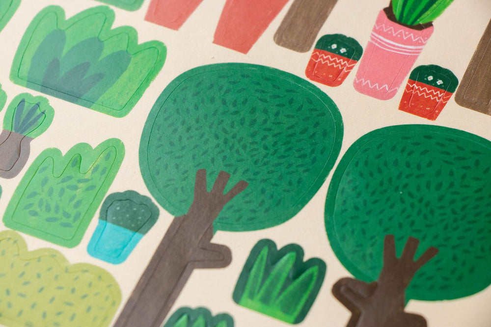 Dettaglio stickers rimovibili