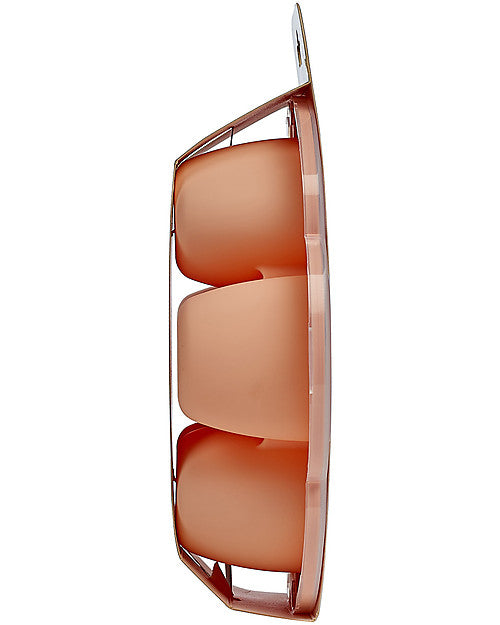 Contenitore Multiporzione in silicone 6x90ml, Béaba. Vista laterale del contenitore rosa